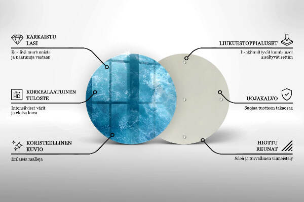 Piatto in vetro per candele in colore acqua blu