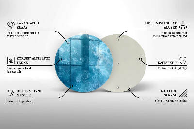 Piatto in vetro per candele in colore acqua blu