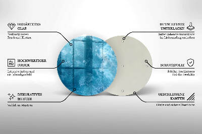 Piatto in vetro per candele in colore acqua blu