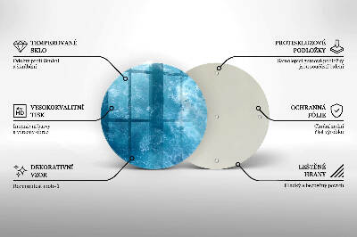 Piatto in vetro per candele in colore acqua blu