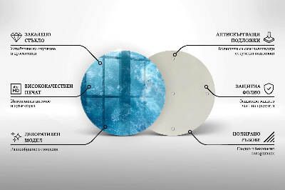 Piatto in vetro per candele in colore acqua blu