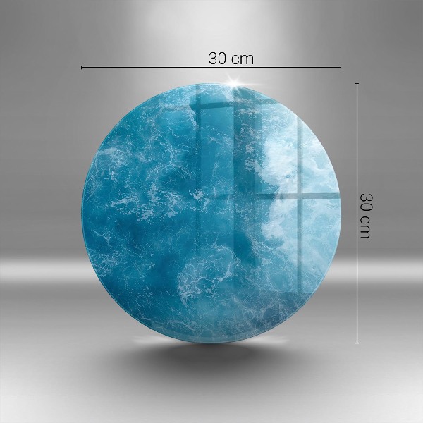 Piatto in vetro per candele in colore acqua blu