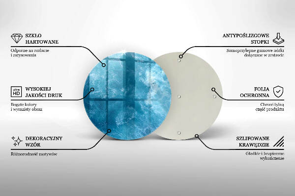 Piatto in vetro per candele in colore acqua blu