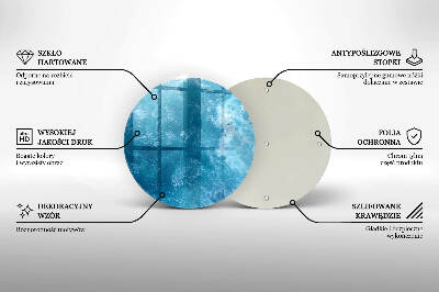 Piatto in vetro per candele in colore acqua blu