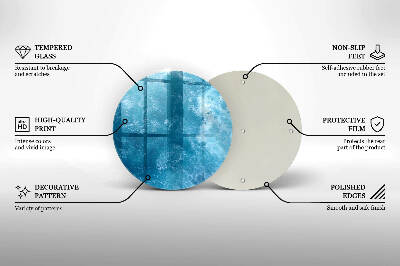 Piatto in vetro per candele in colore acqua blu