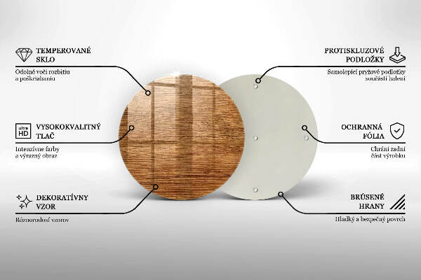 Sottobicchiere in vetro per candele tombali con texture a pannello in finitura legno