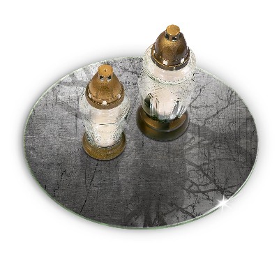 Sottobicchiere in vetro per candele tombali con trattamento del metallo