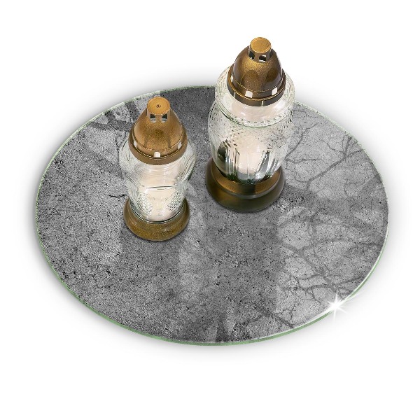 Sottobicchiere in vetro per candele tombali con texture effetto pietra cemento