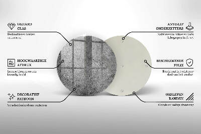 Sottobicchiere in vetro per candele tombali con texture effetto pietra cemento