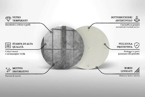 Sottobicchiere in vetro per candele tombali con texture effetto pietra cemento