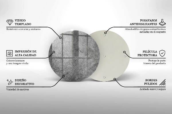 Sottobicchiere in vetro per candele tombali con texture effetto pietra cemento