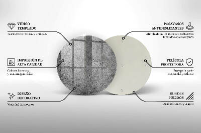 Sottobicchiere in vetro per candele tombali con texture effetto pietra cemento