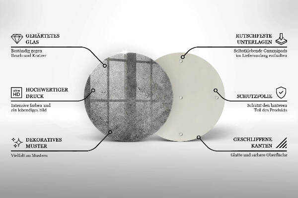 Sottobicchiere in vetro per candele tombali con texture effetto pietra cemento