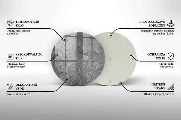 Sottobicchiere in vetro per candele tombali con texture effetto pietra cemento