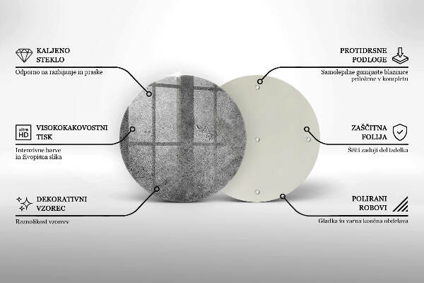 Sottobicchiere in vetro per candele tombali con texture effetto pietra cemento