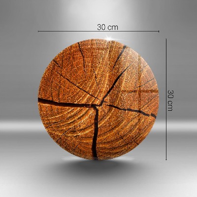 Piatto in vetro per candele con struttura a tronco in legno