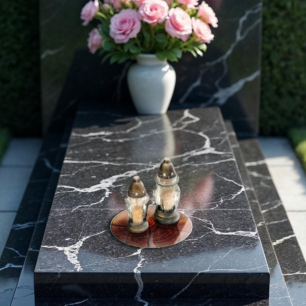 Piatto in vetro per candele con struttura a tronco in legno