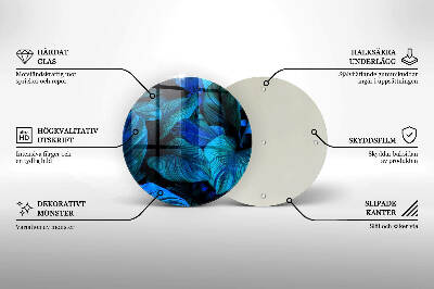 Sottobicchiere in vetro per candele tombali con motivo di foglie della vegetazione della giungla