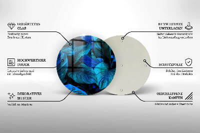 Sottobicchiere in vetro per candele tombali con motivo di foglie della vegetazione della giungla