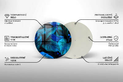 Sottobicchiere in vetro per candele tombali con motivo di foglie della vegetazione della giungla