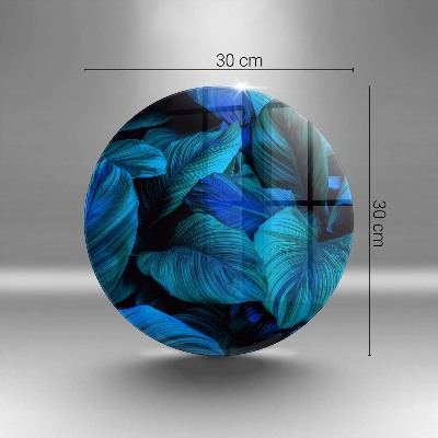 Sottobicchiere in vetro per candele tombali con motivo di foglie della vegetazione della giungla