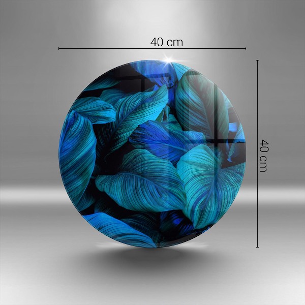 Sottobicchiere in vetro per candele tombali con motivo di foglie della vegetazione della giungla