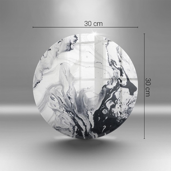 Piatto in vetro per candele con motivo ad astrazione a inchiostro