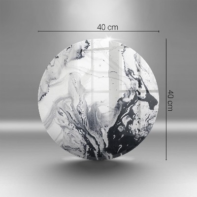 Piatto in vetro per candele con motivo ad astrazione a inchiostro