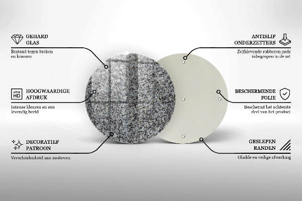 Sottobicchiere in vetro per candele tombali con finitura a effetto pietra