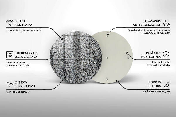 Sottobicchiere in vetro per candele tombali con finitura a effetto pietra