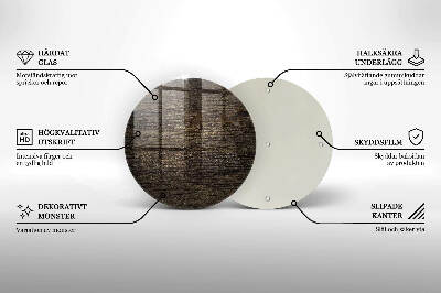Sottobicchiere in vetro per candele tombali con finitura effetto corteccia e texture di legno