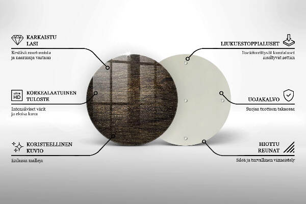 Sottobicchiere in vetro per candele tombali con finitura effetto corteccia e texture di legno