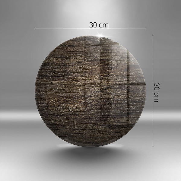 Sottobicchiere in vetro per candele tombali con finitura effetto corteccia e texture di legno