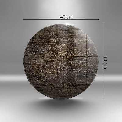 Sottobicchiere in vetro per candele tombali con finitura effetto corteccia e texture di legno