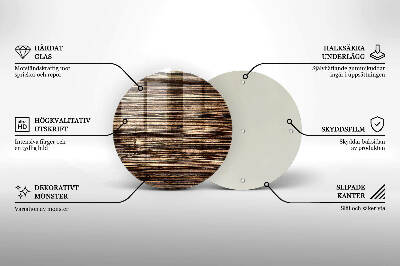 Piatto in vetro per candele con trama effetto legno