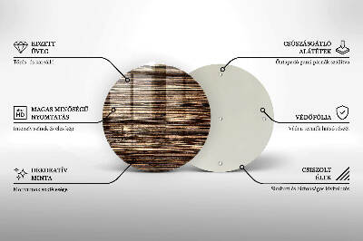 Piatto in vetro per candele con trama effetto legno