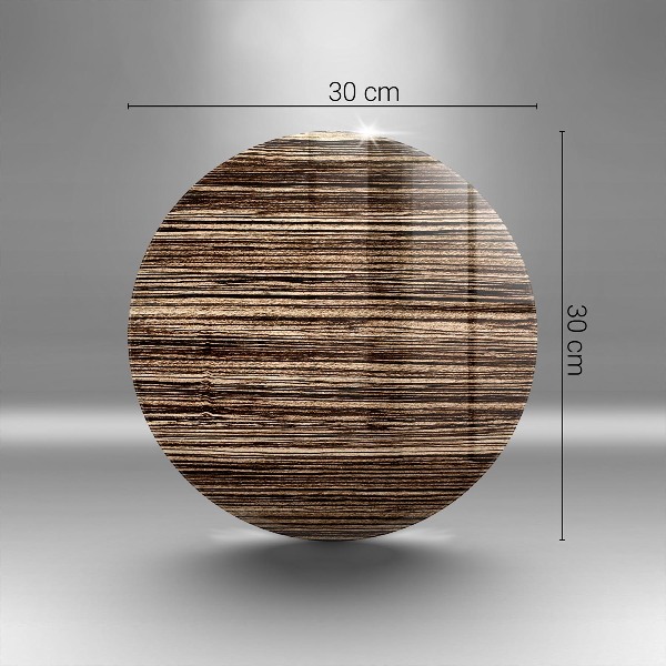 Piatto in vetro per candele con trama effetto legno