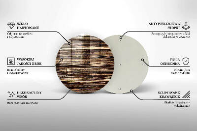 Piatto in vetro per candele con trama effetto legno