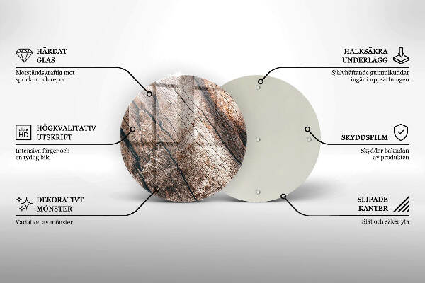 Sottobicchiere in vetro per candele tombali con struttura in legno