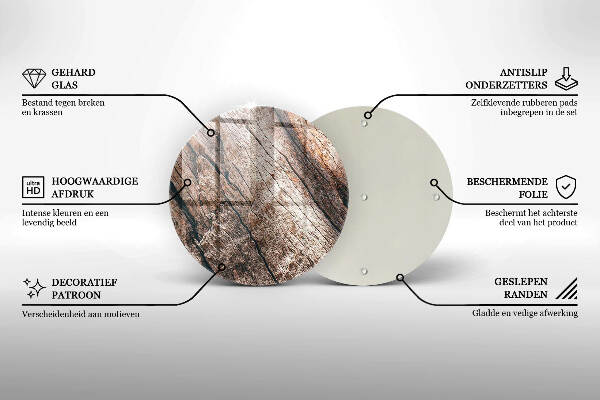 Sottobicchiere in vetro per candele tombali con struttura in legno