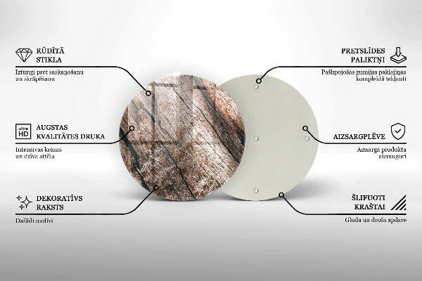 Sottobicchiere in vetro per candele tombali con struttura in legno