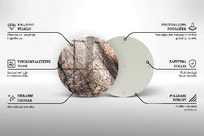Sottobicchiere in vetro per candele tombali con struttura in legno