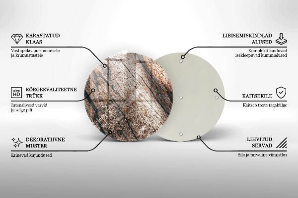 Sottobicchiere in vetro per candele tombali con struttura in legno