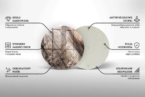 Sottobicchiere in vetro per candele tombali con struttura in legno