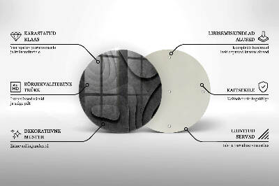 Piatto in vetro per candele con motivo a forme di pietra 3D