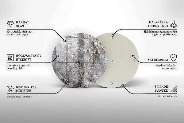 Sottobicchiere in vetro per candele tombali con finitura effetto pietra