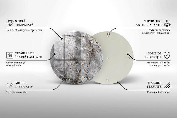 Sottobicchiere in vetro per candele tombali con finitura effetto pietra