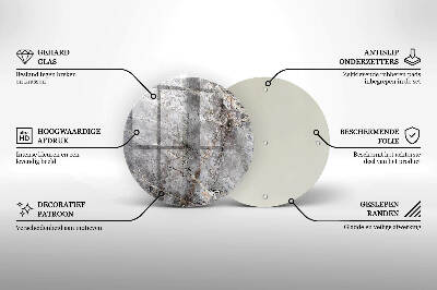 Sottobicchiere in vetro per candele tombali con finitura effetto pietra