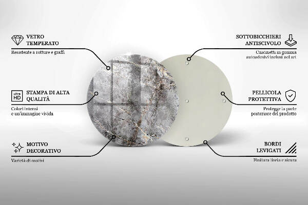 Sottobicchiere in vetro per candele tombali con finitura effetto pietra