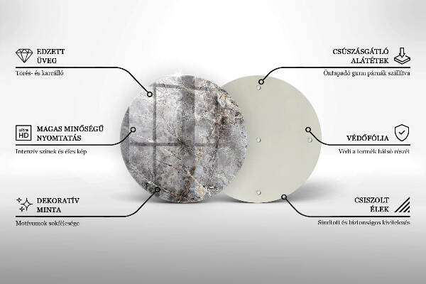 Sottobicchiere in vetro per candele tombali con finitura effetto pietra